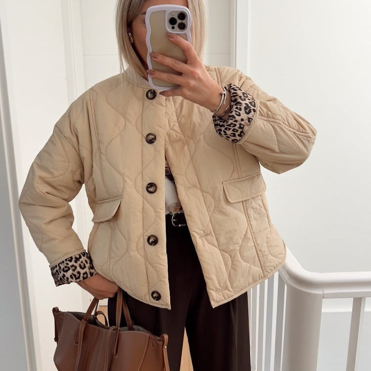 Veste Élégante Doublure Léopard - Chic & Moderne