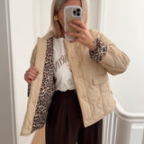Veste Élégante Doublure Léopard - Chic & Moderne