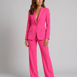Ensemble femme blazer ajusté et pantalon large