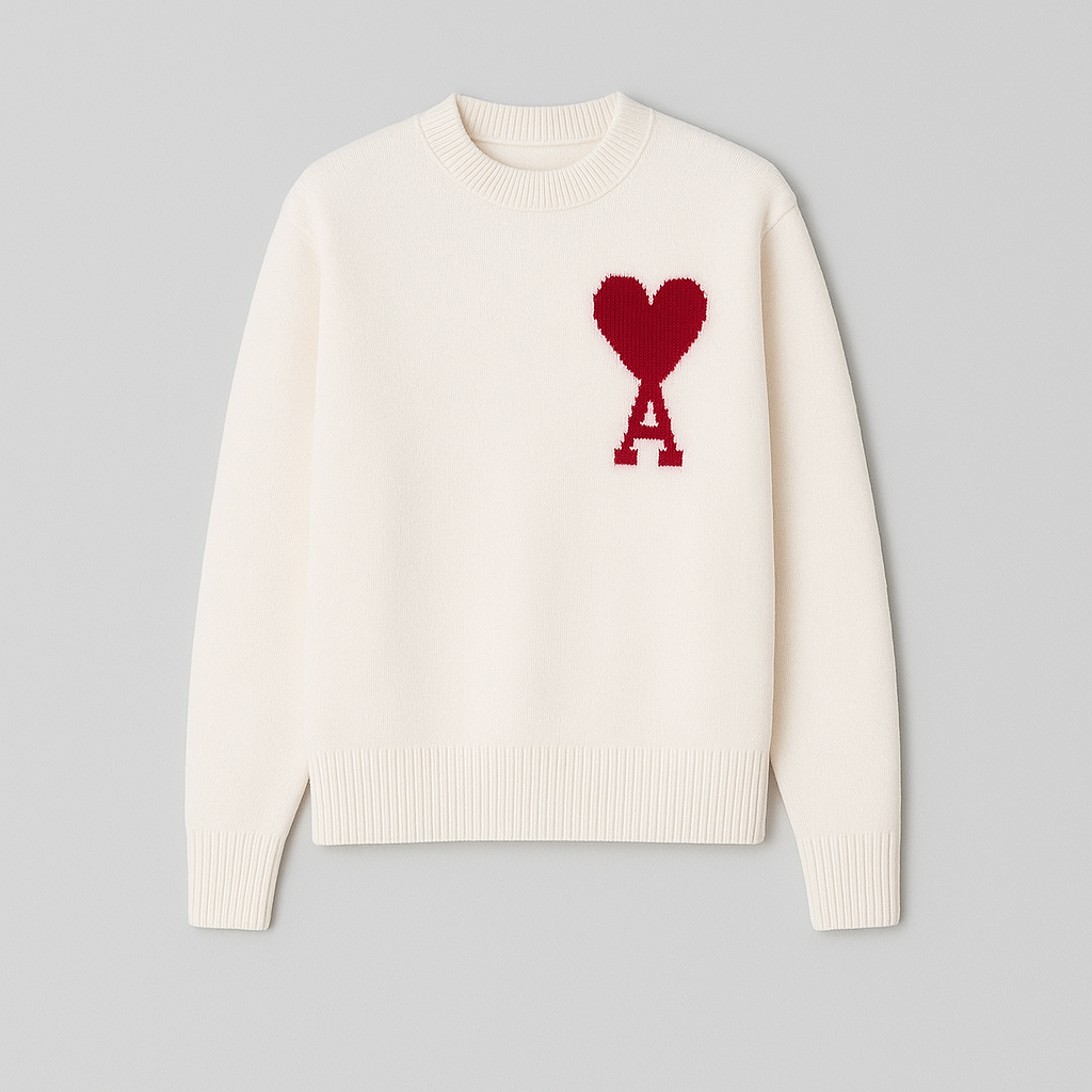 Pull Femme Cœur Lettre Brodé – Sweat Chic Intemporel