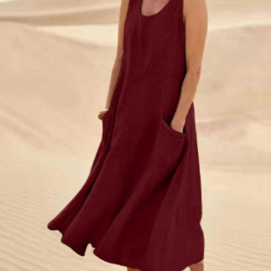 Robe Femme Longue Lin – Robe Ample Décontractée