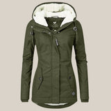 Veste à capuche doublée polaire zippée pour femme