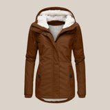 Veste à capuche doublée polaire zippée pour femme