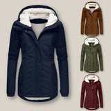 Veste à capuche doublée polaire zippée pour femme