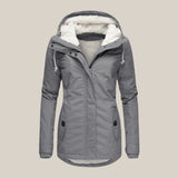 Veste à capuche doublée polaire zippée pour femme