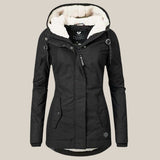 Veste à capuche doublée polaire zippée pour femme