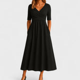 Robe Midi Croisée à Col V