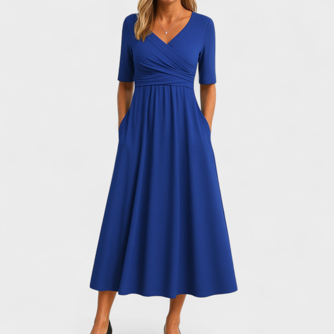 Robe Midi Croisée à Col V