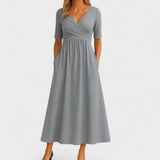 Robe Midi Croisée à Col V