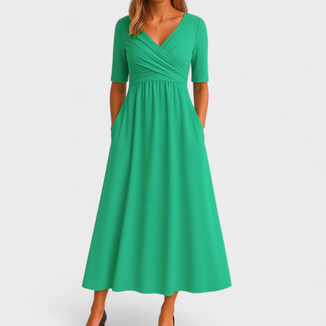 Robe Midi Croisée à Col V
