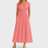 Robe Midi Croisée à Col V