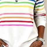 Pull femme rayé col montant zippé manches longues