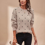 Pull Côtelé Automne Vert Femme