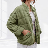 Veste matelassée zippée oversize à col montant