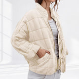 Veste matelassée zippée oversize à col montant