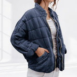 Veste matelassée zippée oversize à col montant