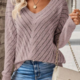 Pull Ample Automne Bleu Marine Femme
