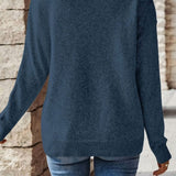 Pull Ample Automne Bleu Marine Femme