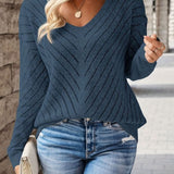Pull Ample Automne Bleu Marine Femme