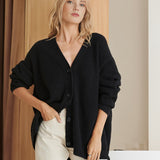 Cardigan Grosse Maille Côtelé Automne Camel Femme