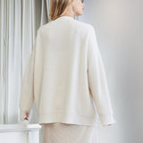 Cardigan Grosse Maille Côtelé Automne Camel Femme