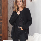 Cardigan Grosse Maille Côtelé Automne Camel Femme