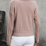 Pull Torsadé Automne Noir Femme