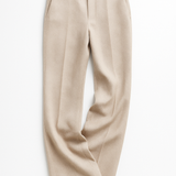 Pantalon Élégant Taille Haute Coupe Structurée Confort Chic