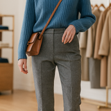 Pantalon Élégant Taille Haute Coupe Structurée Confort Chic