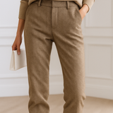 Pantalon Élégant Taille Haute Coupe Structurée Confort Chic