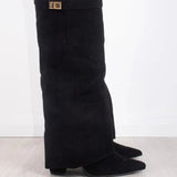 Evy | Bottes Élégantes en Suède avec Accents Dorés