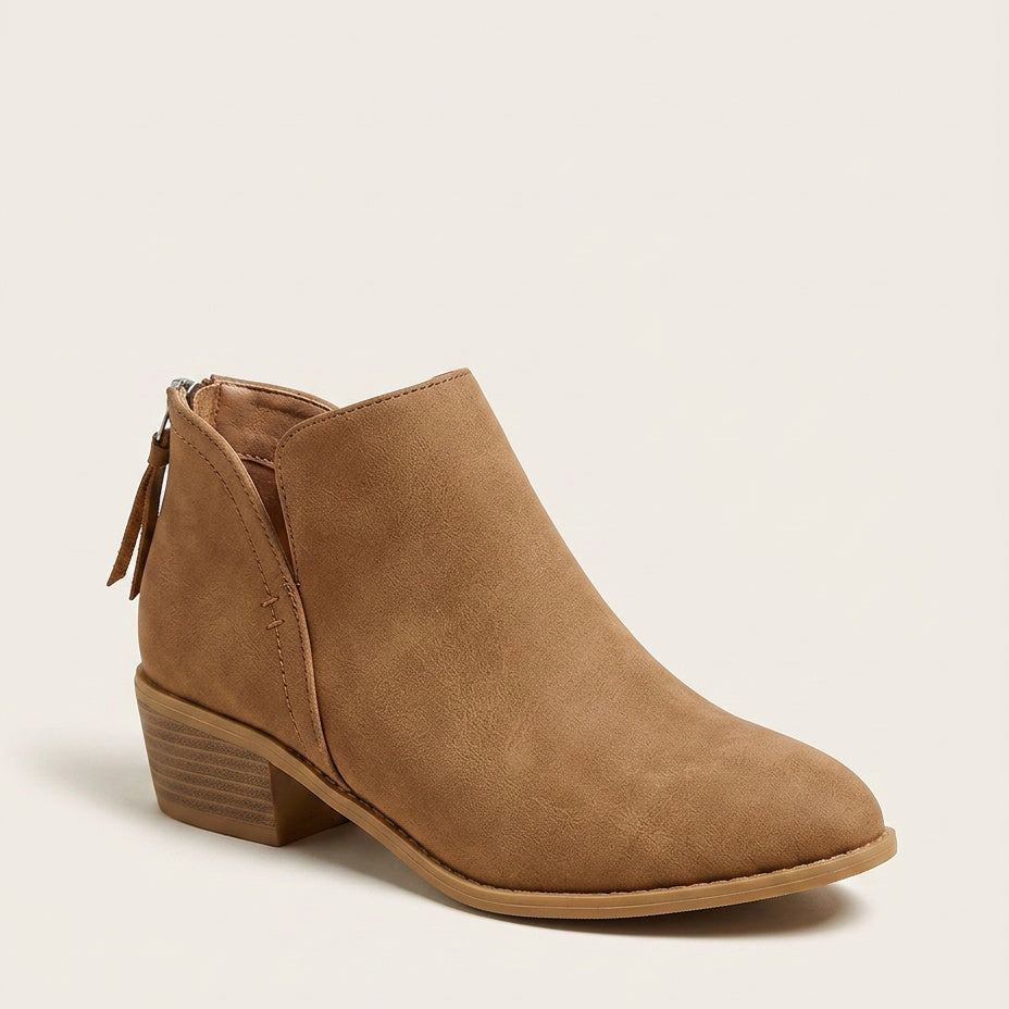 Bottines femme à bout pointu et petit talon bloc