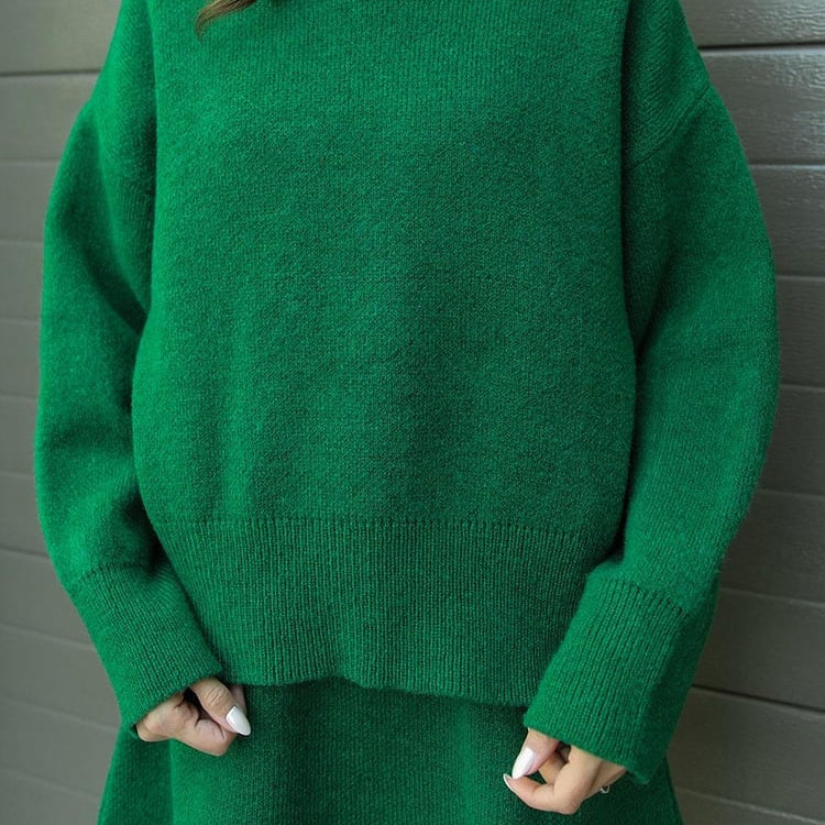 Ensemble Maille Oversize Pull Long Jupe Assortie Style Cocooning Chic