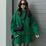 Ensemble Maille Oversize Pull Long Jupe Assortie Style Cocooning Chic