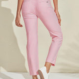 Pantalon Carreaux Vichy Ajusté Style Chic Décontracté