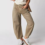 Pantalon Ample à Jambes Fuselées et Poches
